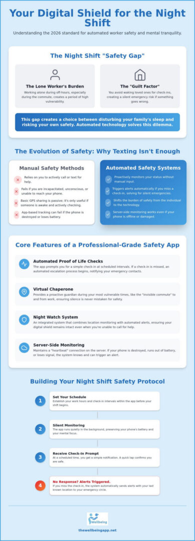 Infographic on night shift safety apps
