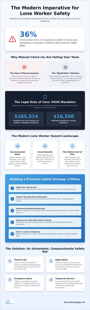Lone worker safety guide visual representation